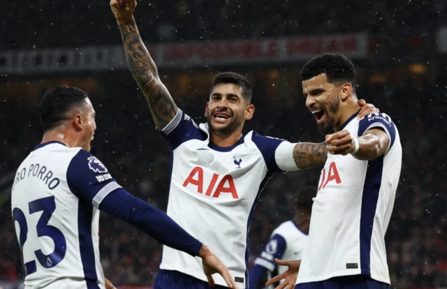 Dominic Solanke celebrates