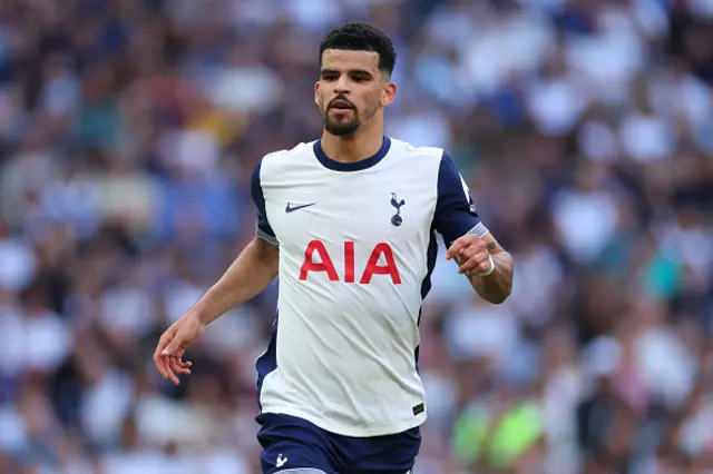 Dominic Solanke in action for Spurs