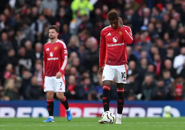 Marcus Rashford of Manchester United shows dejection