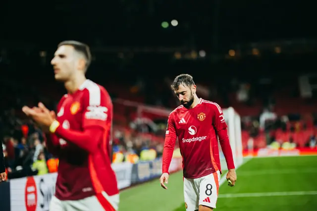 Bruno Fernandes of Manchester United walks off