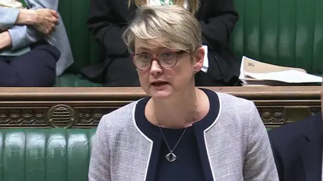 Yvette Cooper speaking in the House of Commons