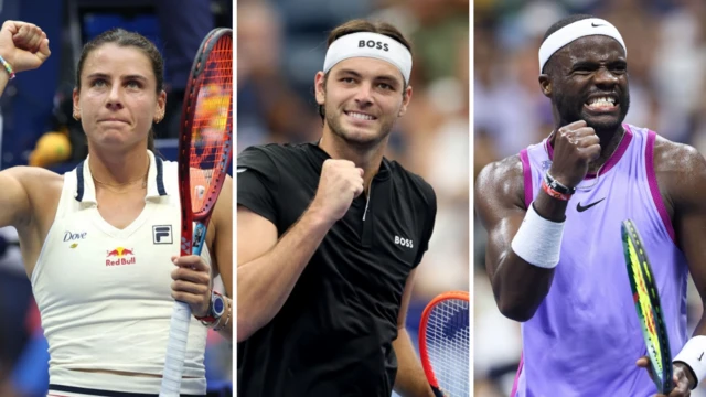 Emma Navarro, Taylor Fritz and Frances Tiafoe