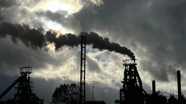 Plume of steam coming from Tata chimney