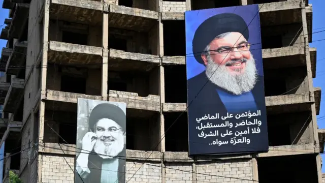 Posters of Hassan Nasrallah in Beirut