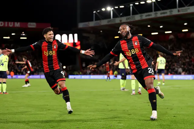 Antoine Semenyo of AFC Bournemouth celebrates