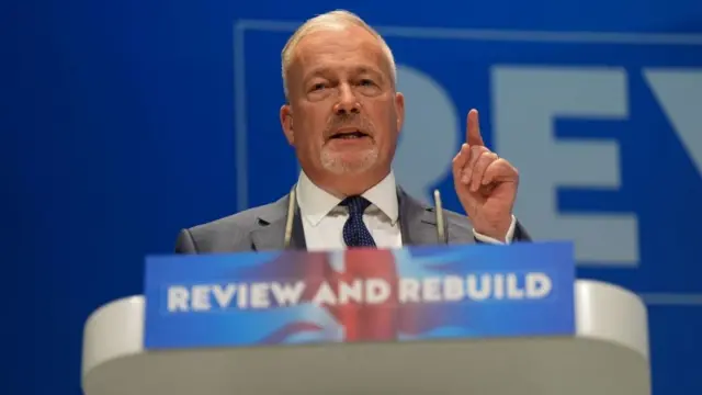 Party Chairman Richard Fuller, speaking during the Conservative Party Conference at International Convention Centre in Birmingham.