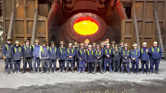 Employees from the Basic Oxygen Steelmaking (BOS) plant