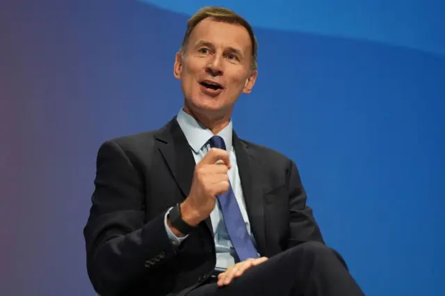 Shadow chancellor Jeremy Hunt during the Conservative Party Conference at the International Convention Centre in Birmingham.