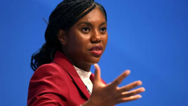 Conservative Party Leadership candidate Kemi Badenoch speaks at a 'Meet the Candidates' event during the Conservative Party Conference in Birmingham