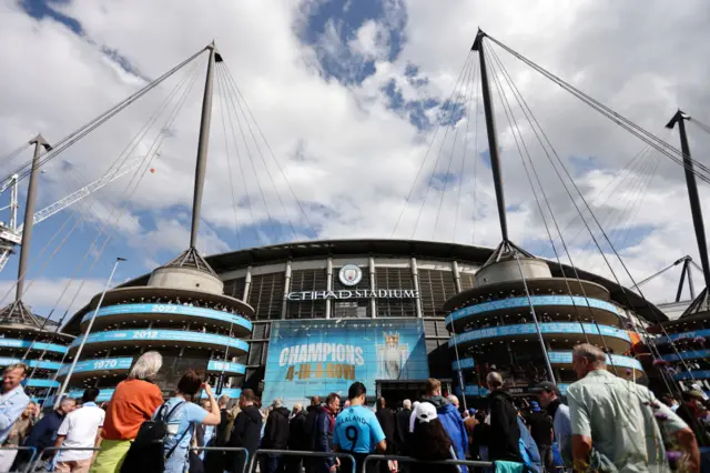 Outside Etihad Stadium