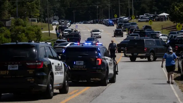 Police block streets near school