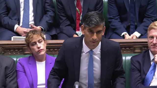 Rishi Sunak speaking at the despatch box in the House of Commons