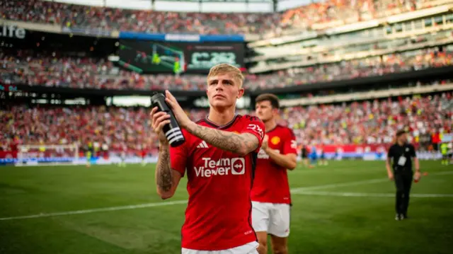 Brandon Williams playing for Manchester United during a pre-season friendly