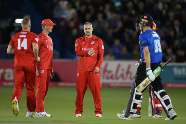 Liam Livingstone celebrates wicket