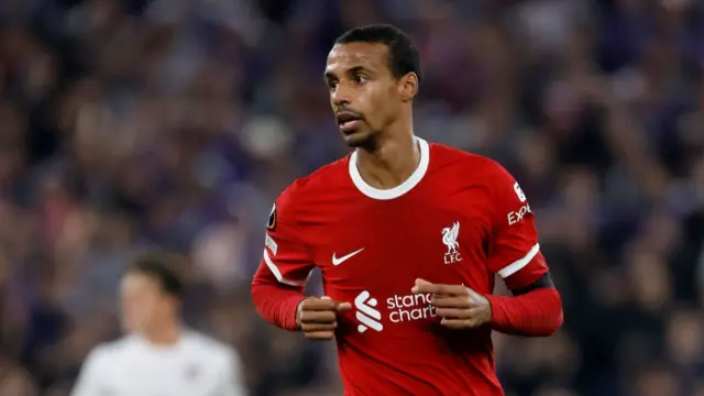 Joel Matip playing for Liverpool