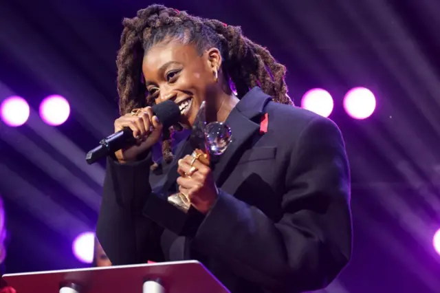 Little Simz wins the Mercury Prize: Albums of the Year 2022 at Eventim Apollo on October 18, 2022 in London, England