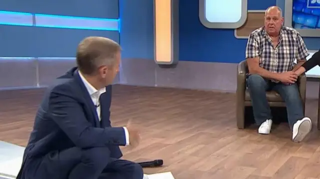 Undated handout screengrab of Steve Dymond appearing on the Jeremy Kyle Show with host Jeremy Kyle and partner, Jane Callaghan.