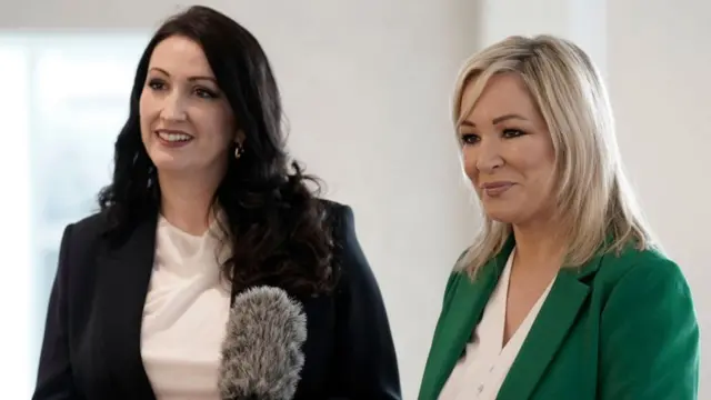 Michelle O'Neill (right) and Emma Little-Pengelly (left)