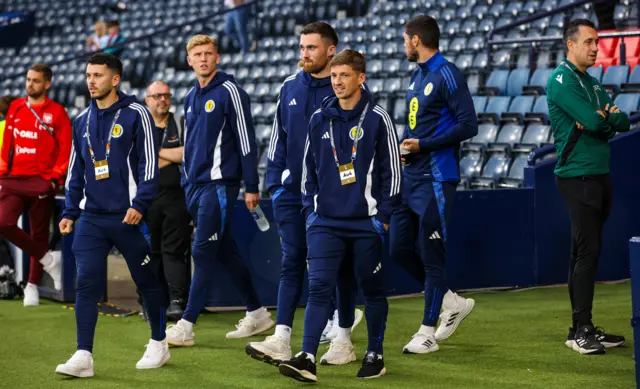 Scotland players at Hampden