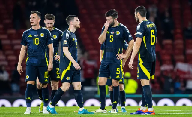 Dejected Scotland players