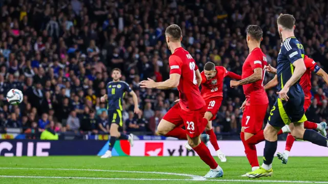 Poland score against Scotland at Hampden