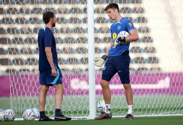 Nick Pope and Gareth Southgate