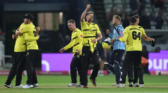 Gloucestershire celebrate victory