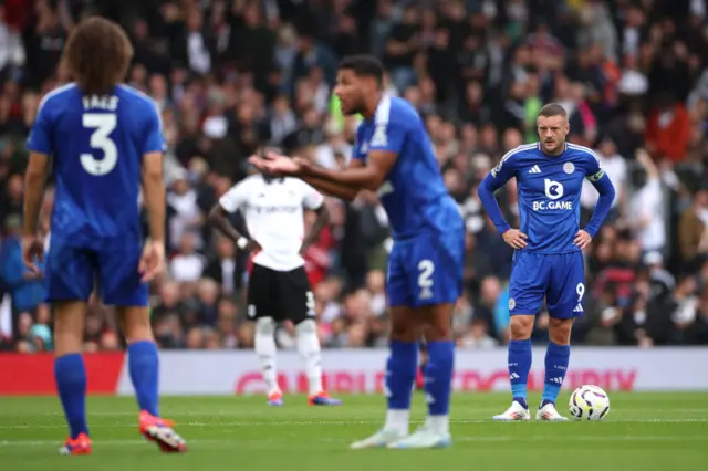 Leicester player debate with each other