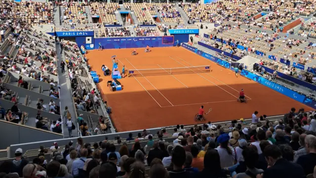 Men's doubles warm-up