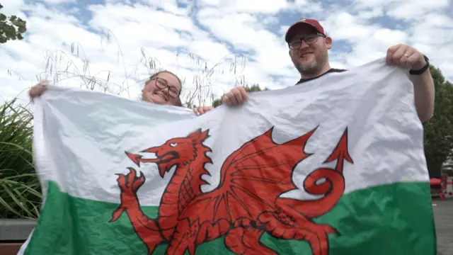 Rob's wife Megan and brother Richard were cheering him on in Paris