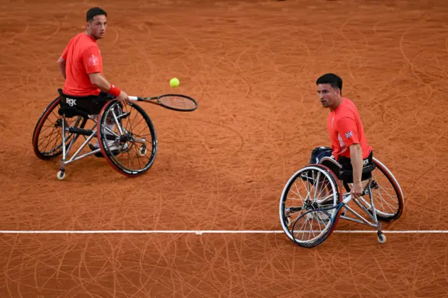 Alfie Hewett and Gordon Reid during their Paralympic wheelchair doubles semi-final