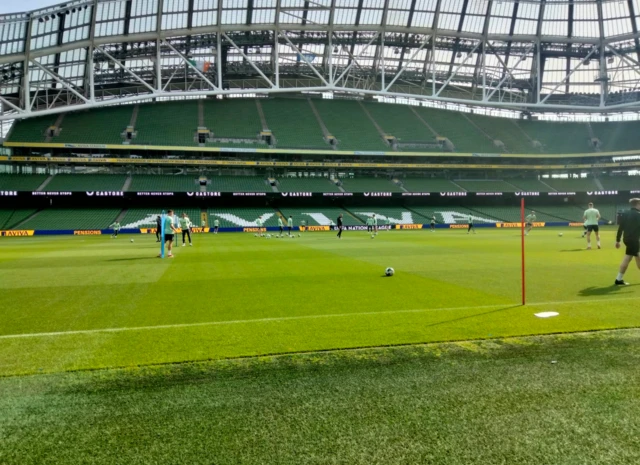 Republic of Ireland train at the Aviva Stadium in Dublin