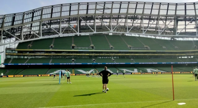 Republic of Ireland train at the Aviva Stadium in Dublin