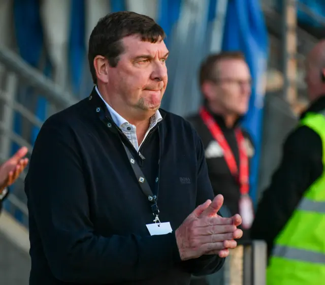 Tommy Wright encouraging his side during the England game