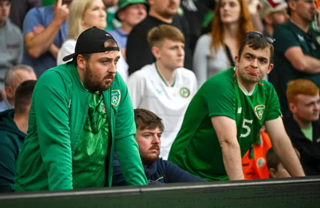 Ireland fans look dejected