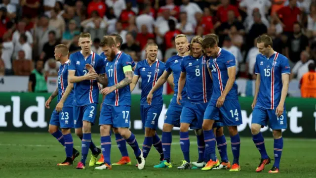 Iceland celebrate a goal