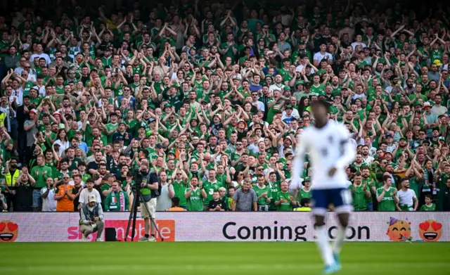 Republic of Ireland supporters during the UEFA Nations League B Group 2 match between Republic of Ireland and England at the Aviva Stadium in Dublin