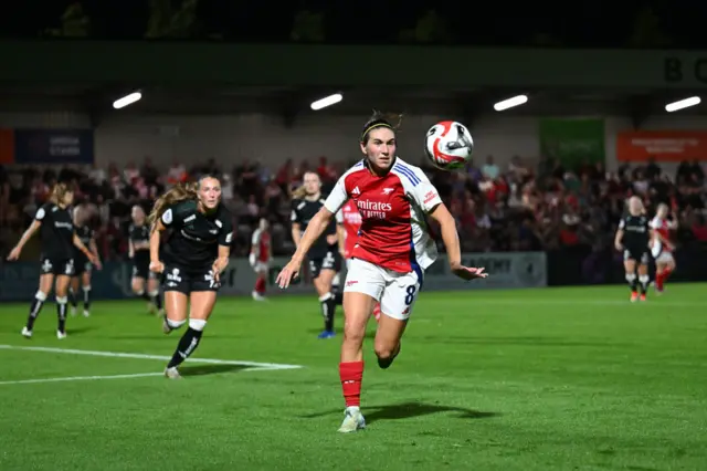 Caldentey runs after a loose ball