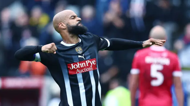 David McGoldrick celebrates scoring for Notts County