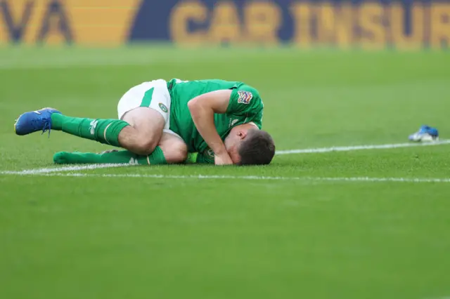 An injured Seamus Coleman