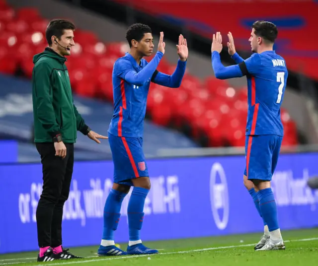 Jude Bellingham comes on for his England debut