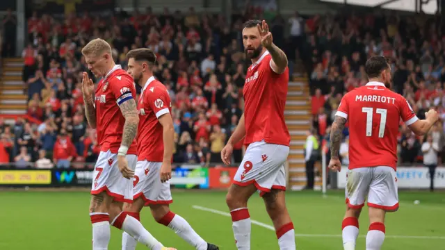 Wrexham players celebrate