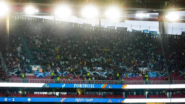 A general view of Scotland fans during a UEFA Nations League match between Portugal and Scotland at the Estadio da Luz, on September 08, 2024, in Lisbon, Portugal. (Photo by Craig Williamson / SNS Group)