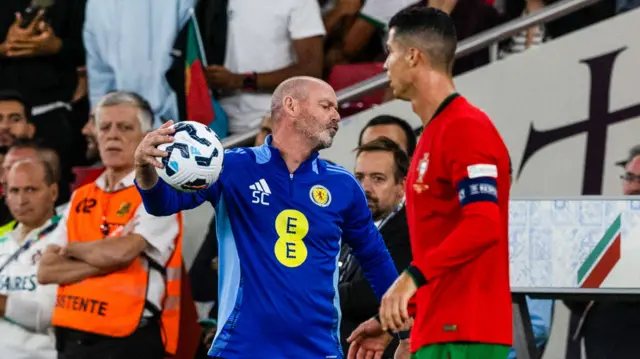 Steve Clarke and Cristiano Ronaldo