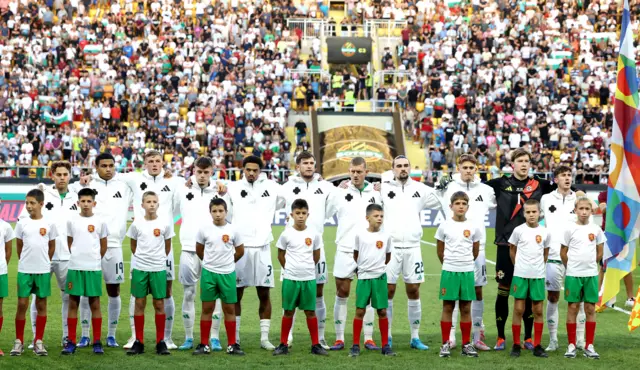 Northern Ireland team before Sunday night's UEFA Nations League game against Bulgaria