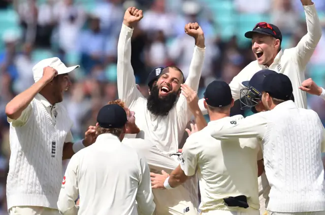 Moeen Ali celebrates hat-trick