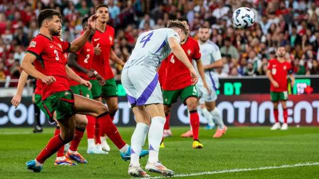 Scott McTominay scores for Scotland against Portugal