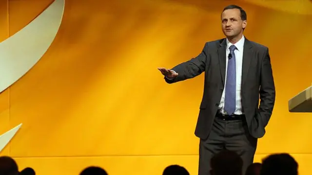A file photo of Steve Webb speaking at the 2011 Lib Dem conference
