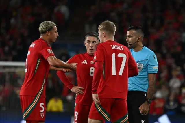 Wales players together