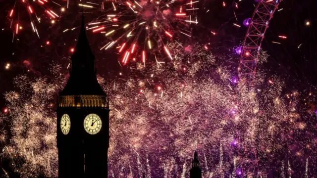 Fireworks over London tower